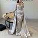Women's Clothing Women's Banquet Long Sleeved Temperament Socialite Annual Meeting Host Aura Queen Sequined Evening Dress_ecoleips.com