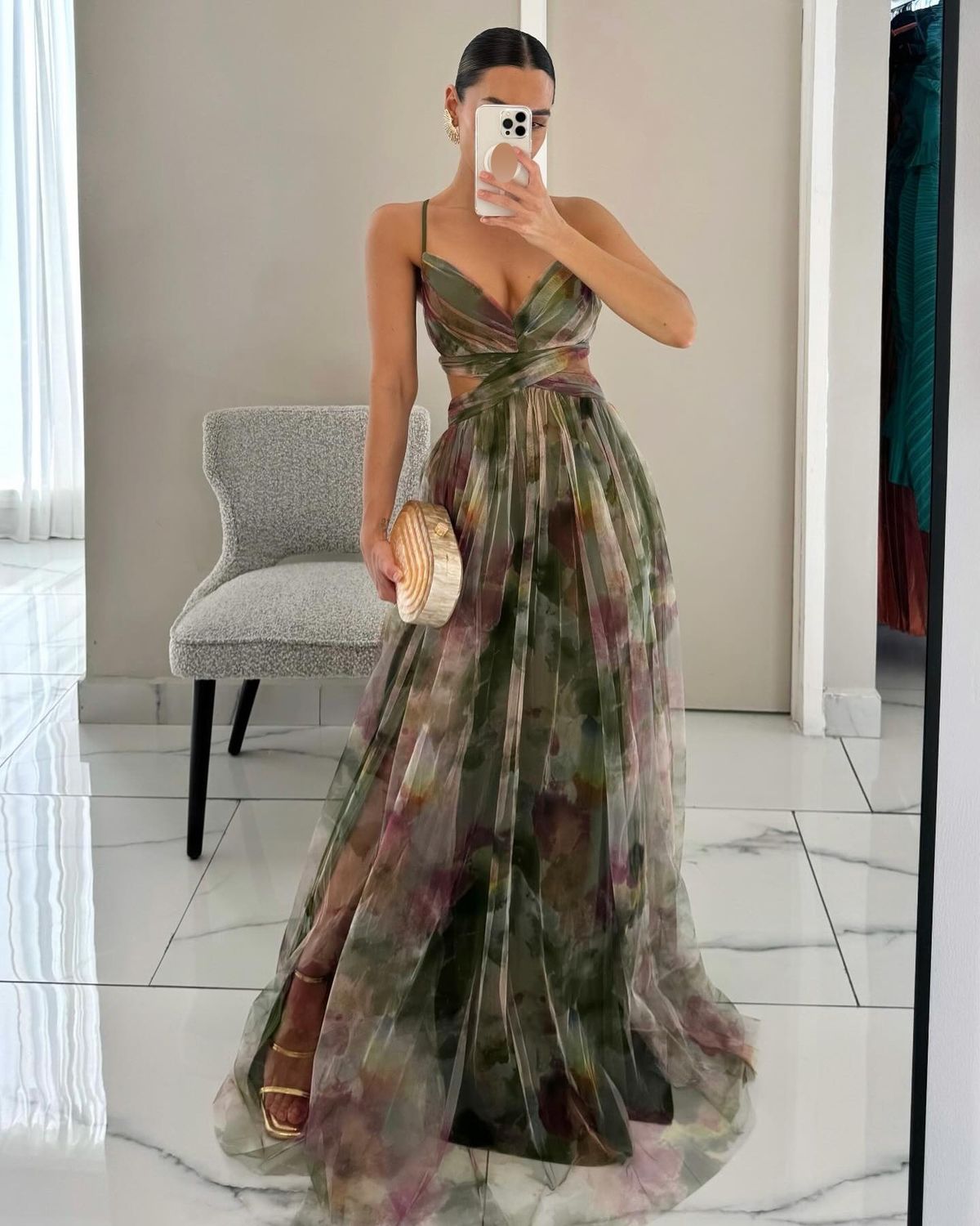Women's Clothing Spring And Summer Printed Suspender Dress_ecoleips.com