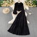 Elegant 3d Floral Blouse & High-Waist Skirt Set – Romantic Lantern Sleeves & Feminine A-Line Midi Skirt (One Size, 15 Colors)_ecoleips.com