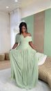 2026 Asymmetric Neck Ruffle Tie-Waist Maxi Dress - Elegant Short Sleeve Summer Gown_ecoleips.com