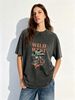 Wild West Texas Cowgirl Print, Vintage Western Style Women's T-shirt, Acid Washed Finish, Loose Fit, Perfect For Everyday Country Music Festival Wear._ecoleips.com