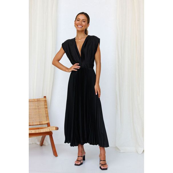 K New Sexy Pleated Dress, Casual Loose Zipper Sleeveless Dress_ecoleips.com