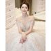 New 2026 Petite Women's Wedding Dress High Quality French Style Light Gown plus Size D110 Wedding Party Wear_ecoleips.com