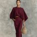 High-Waist Midi Skirt Set – Oversized Batwing Sleeve Top (S-XXXL, 95% Polyester, Office-to-Brunch Versatility)_ecoleips.com