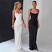 Women's Elegant Slim Waist Dress Open Back Square Neck Suspender Style Autumn Winter New Clothing_ecoleips.com