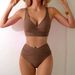 Women's Conservative Sexy Two Piece Swimsuit Set European American Style Bikini Swimwear_ecoleips.com