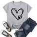 Cross-border Plus-size Top With Heart And Animal Paw Prints, Short-sleeved Women's T-shirt For Summer_ecoleips.com