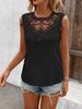 K Fashionable And Elegant Lace Collar Patchwork Small Vest Women's Solid Color Hook And Loop Suspender Top_ecoleips.com