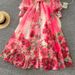 "Luxury Court-Style Printed Maxi Dress – Cinched Waist, Lantern Sleeves & Elegant Silhouette For Sophisticated Women"_ecoleips.com