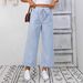 Women's High-Waisted Stripe Wide-Leg Trousers 2024 Summer Casual Ankle Pants - Comfortable Linen-Like Fabric For Daily Wear_ecoleips.com