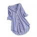 2025 Spring/Summer Unique Striped Long Sleeve Loose Fit Women's Shirt_ecoleips.com