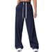 Women's High Waist Straight Leg Sweatpants Casual Joggers Elastic Cuff Athletic Lounge Pants for Fall Winter_ecoleips.com