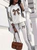 Women's Letter Print Hoodie Set, Long Sleeve Pullover Sweatshirt And Elastic Waist Pants_ecoleips.com