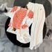 Women's Clothing Straight Leg Pants With Contrast Stripes Round Neck Short Sleeves Pullover Top Two Piece Suit_ecoleips.com