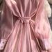 Women's Clothing Elegant Lace Collar Lantern Sleeve Dress For Women - Summer Flowy High Waist A-Line Midi Dress With Button Front (Blue/White/Pink)_ecoleips.com