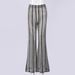 Women's Slim-Fit Striped Flare Pants | Mid-Rise Stretchy Bell Bottoms | Elegant Office To Weekend Palazzo Trousers (Striped, S-L)_ecoleips.com