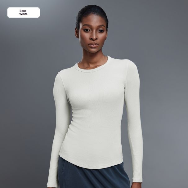 Modal Long Sleeved Yoga Wear, Women's Slim Fit, Breathable Running And Fitness Wear, Casual Sports T Shirt D25145_ecoleips.com
