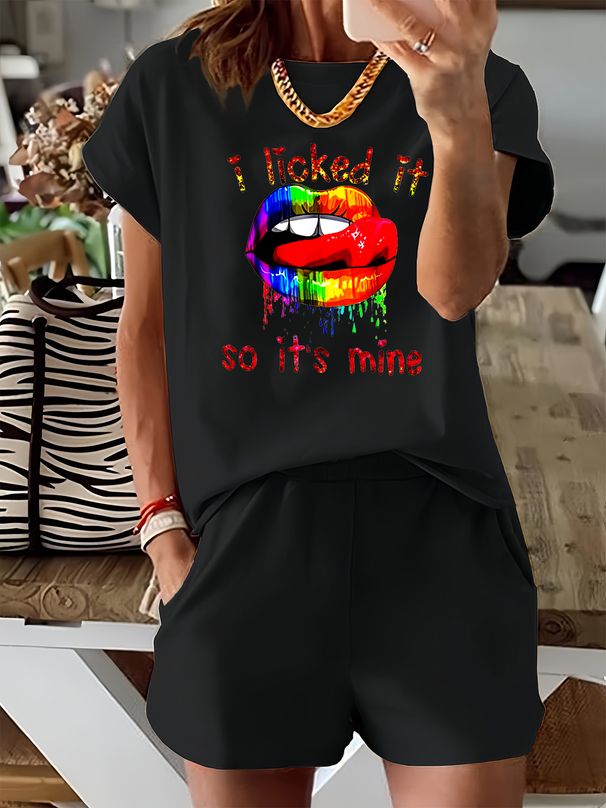 Women’s 2 Piece Outfit Set – Oversized Graphic T-Shirt And Biker Shorts Matching Set, Casual Summer Lounge Tracksuit For Daily Wear-352_ecoleips.com