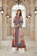 New Middle East Ethnic Style V-Neck Long Sleeve Printed Dress, Loose Fit Maxi Dress For Women, Fashionable And Comfortable_ecoleips.com