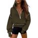 Women's Half-Zip Hooded Sweatshirt Long Sleeve Casual Pullover Loose Fit Fashionable Streetwear Soft Fleece Comfortable Sportswear_ecoleips.com