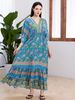 Women's Clothing Positioning Printed Dress Loose A Line Long Skirt Beach Cover Up Holiday Long Skirt_ecoleips.com