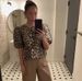 2025 Spring Sexy Hot Girl Solid Color Puff Sleeve Leopard Print Tie Women's Shirt_ecoleips.com