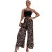Women's INS Trendy Leopard Print Casual Wide Leg Pants Elastic Waist Loose Fit Bottoms_ecoleips.com