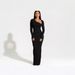 Summer Slim Fit Long Sleeved Slit Dress European American Style Sexy Cross Border Trade Women's Clothing_ecoleips.com
