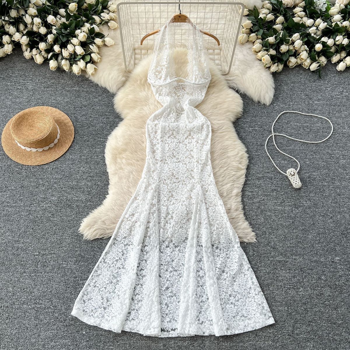 Women's Clothing Greek Goddess Dreamy Lace Mermaid Maxi Swimsuit Bikini Set For Beach Island Vacation Sexy Style Summer Clothing_ecoleips.com