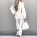 Women's Printed Two Piece Tracksuit, Long Sleeve Pullover Top And Drawstring Waist Pants, Casual Sportswear For Spring And Fall_ecoleips.com