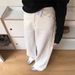 Women's White Pants With A Loose Design, 2026 Spring-summer New High-waisted, Drapey, Floor-length, Wide-leg, Curved-cut_ecoleips.com