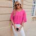 2026 European And American Cross-border Foreign Trade New Solid Color Round Neck Three-quarter Sleeve_ecoleips.com