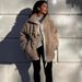 Women's Fleece Jacket With Zip Front, Cozy Sherpa Lining, Long Sleeve, Loose Fit, Warm Winter Outerwear For Casual & Commute_ecoleips.com