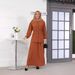 Middle East Muslim Women's Clothing Autumn Puff Sleeve Ice Silk Cardigan Round Neck Starry Waist Fashion Half Skirt_ecoleips.com