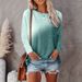 Women's Round Neck Long Sleeve T-Shirt Casual Tie Dye Print With Pocket Autumn Winter Clothing_ecoleips.com