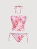 Women's Tankini Set Printed Halter Neck Swimsuit With Ties Two Piece Swimwear For All Seasons_ecoleips.com