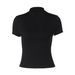 Women's Fashion Solid Color Short Top with Hollowed out Front And Chinese Knot Buttons European American Style Hot Selling 2026 New Arrival_ecoleips.com