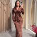 Elegant Slim Fit Maxi Dress For Women Long Sleeved European American Style Retro Spring_ecoleips.com