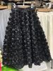 Women's High-Waisted A-Line Midi Skirt French Style Mesh Floral Print Spring New Heavy Duty Three-Dimensional Skirt For Ladies_ecoleips.com