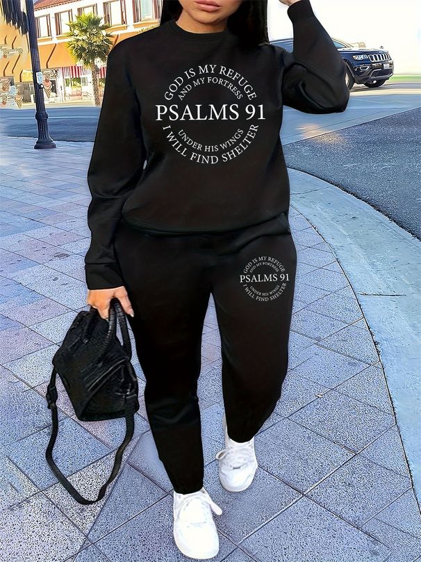 Women's Autumn And Winter Hip-hop Casual Street Letter Printed Round Neck Sports Shirt+sports Pants Warm Suit-650_ecoleips.com