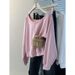 European American Style Solid Color Off-shoulder Pullover Sweatshirt For Women, Spring And Autumn Thin Loose Long-sleeve_ecoleips.com