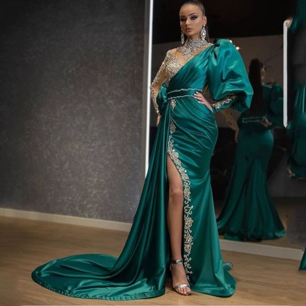 Women's Clothing Women's Banquet Evening Dress Sprinkled With Silver Sequins Slim Stage Dress Long Skirt_ecoleips.com