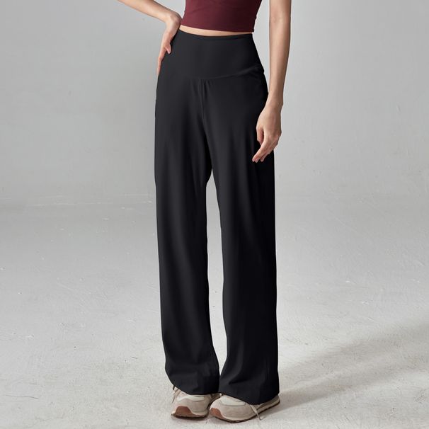 K Straight Tube Slimming Sports Pants For Women, Loose And Casual Running Pants, Pilates Wide Leg Yoga Fitness Pants_ecoleips.com