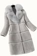 Women's Clothing Cashmere Splicing Fur One Medium Length Fox Fur Collar Coat Fur Coat_ecoleips.com