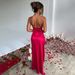 Women's Clothing Summer New Design Temperament Sexy Slim Shoulder Slit Satin Dress_ecoleips.com
