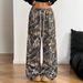 Women’s Clothing New Youth Fashion Casual Pants Elastic Waist Camouflage Print Slim Wide Leg Mopping Pants_ecoleips.com