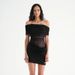 European And American Fashion Off-Shoulder Mesh Hollowed out Pleated Waist Short Dress for Women Spring/Summer Trend Wholesale_ecoleips.com