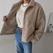 Women's Casual Fashion Jacket Winter Collection Faux Lamb's Wool Drop Shoulder Warm Coat With Slanted Pockets_ecoleips.com