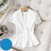 Women’s Clothing Black Short Sleeved Suit Jacket For Women Thin Summer Temperament Professional Suit Hotel Front Desk Work Clothes Suit Formal Wear_ecoleips.com