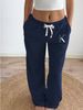 Women's Contrast Ribbed Sports Pants - Mid-Waist Drawstring Casual Wear-10_ecoleips.com